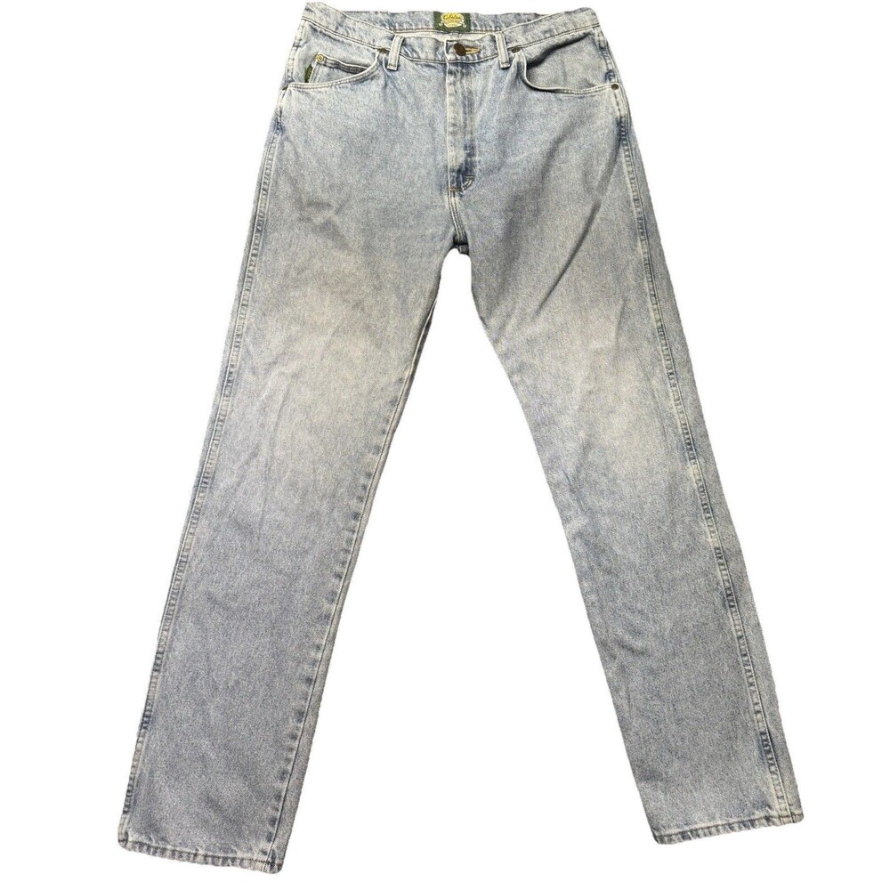 Cabelas Mens 36x34 Regular Fit Jeans Blue Straight Denim Light Wash Outdoor